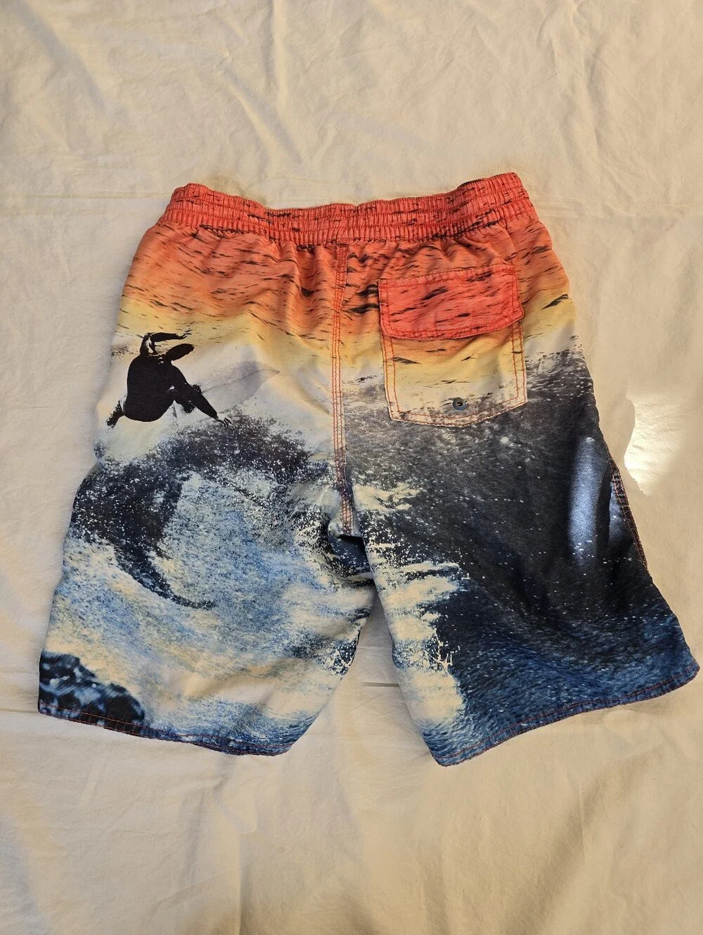 Old Navy Sunset Surf Graphic Swim Trunks - Orange & Blue